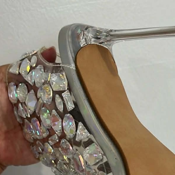 Steve Madden Silver Gem-Studded Heels - Picture 5 of 7